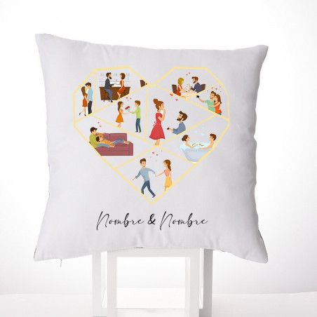 Cojín personalizado Corazón con fotos