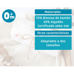Muselina 120x120 bambú beige