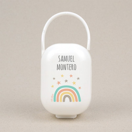 Cajita Portachupetes Arcoíris soft Personalizada